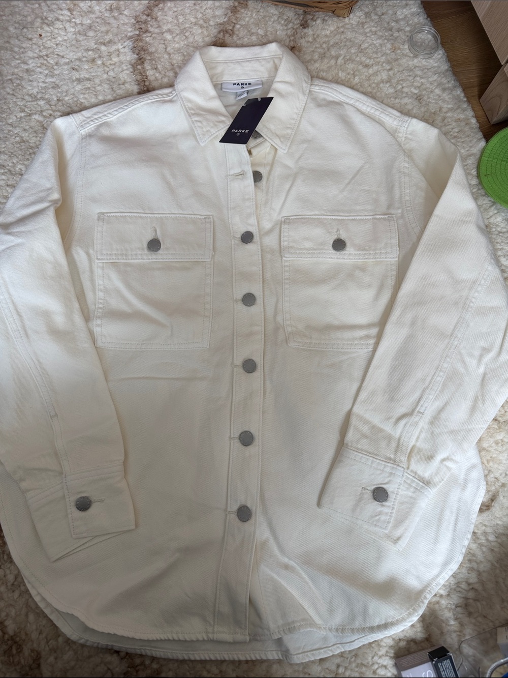 PARKE x Target Cream Button-Front Utility Shacket